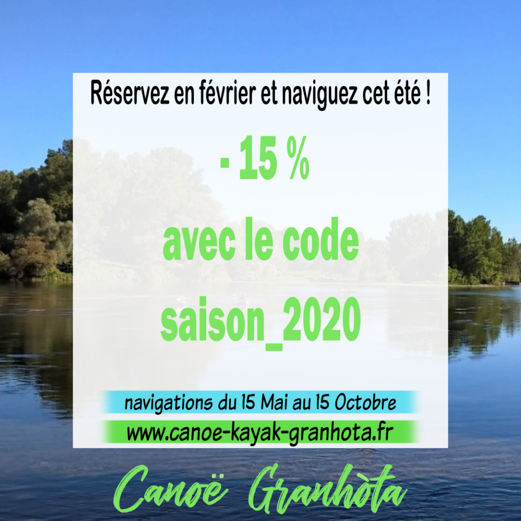 Saison de CanoëKayak 2020 chez Granhòta Granhòta Canoë Kayak